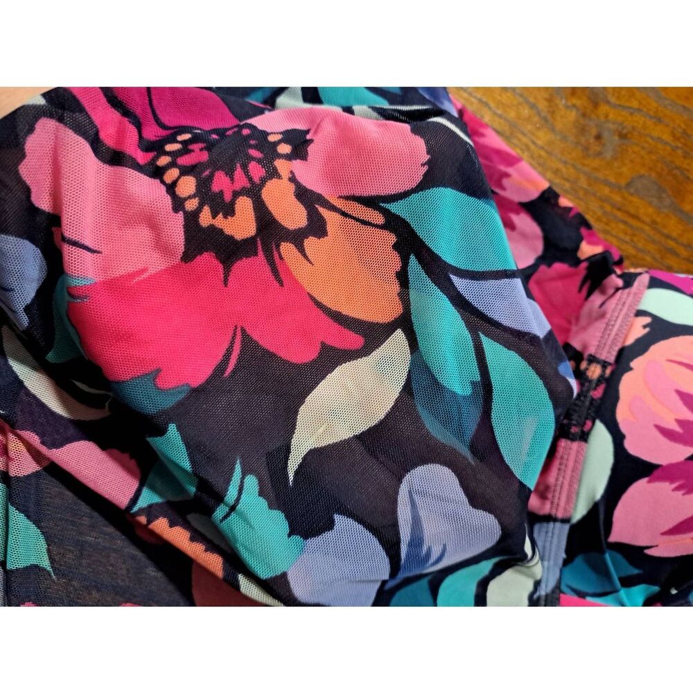 New Medium Size 8 10 Kona Sol Floral Tankini Swimsuit Bathing Suit Top NWT - Picture 6 of 10
